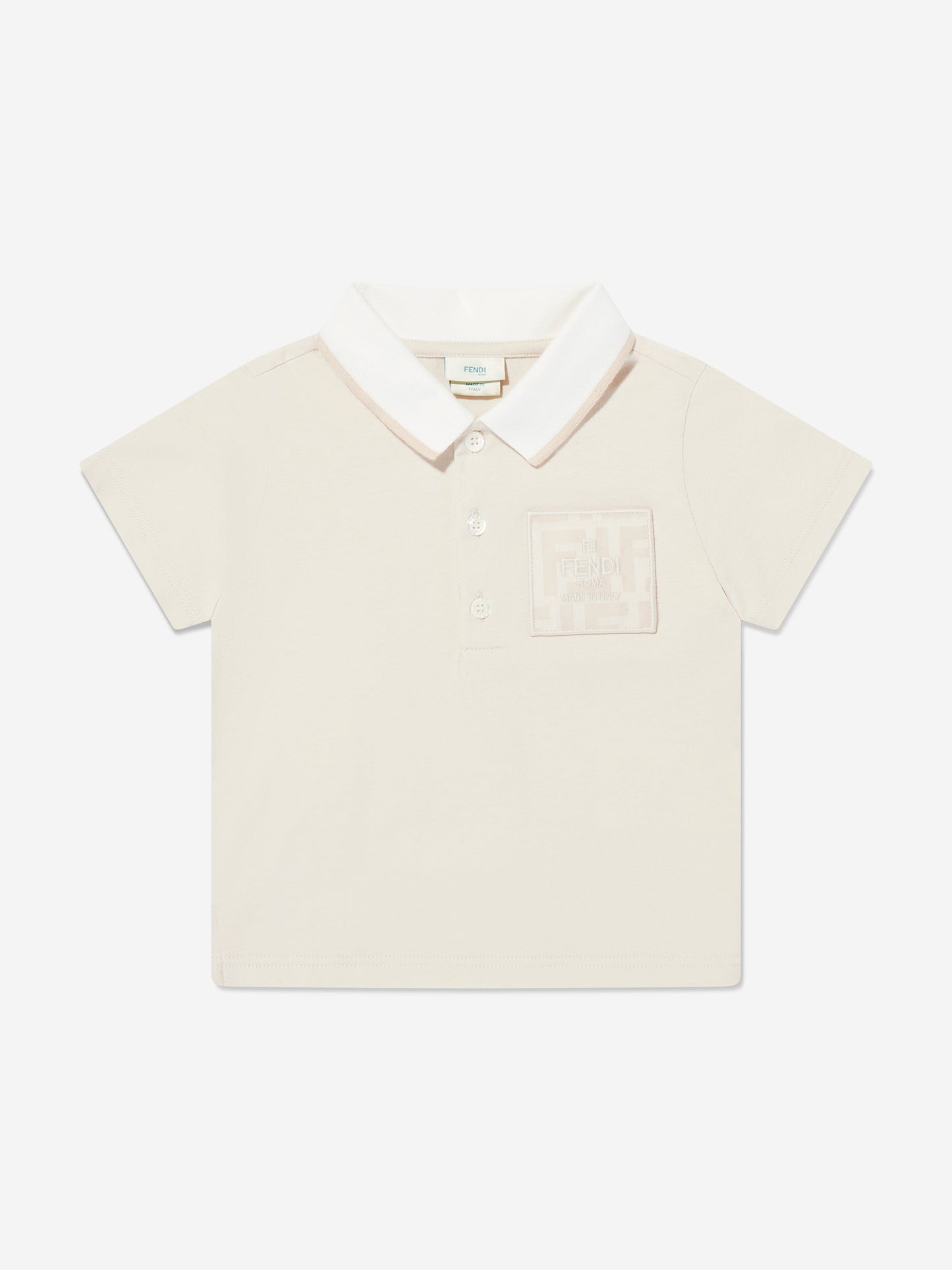 Fendi Baby Boys Jersey Polo Shirt in Beige