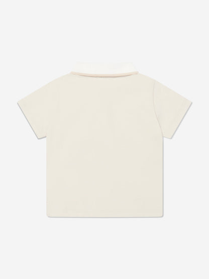 Fendi Baby Boys Jersey Polo Shirt in Beige