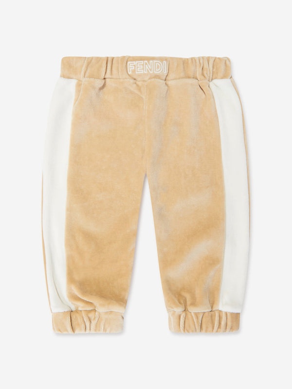 Fendi Baby 雪尼尔慢跑裤 (米色)