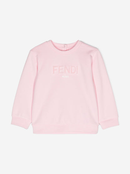Fendi Baby Girls Logo Sweatshirt in Pink