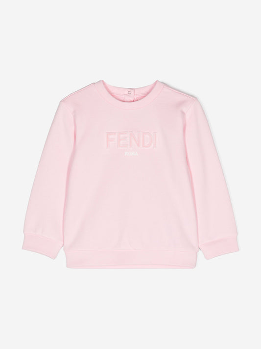Fendi Baby Girls Logo Sweatshirt in Pink