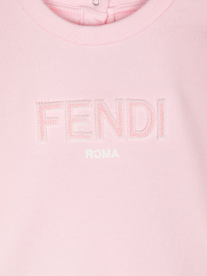 Fendi Baby Girls Logo Sweatshirt in Pink
