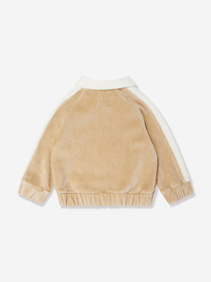 Fendi Baby 雪尼尔拉链上衣 米色