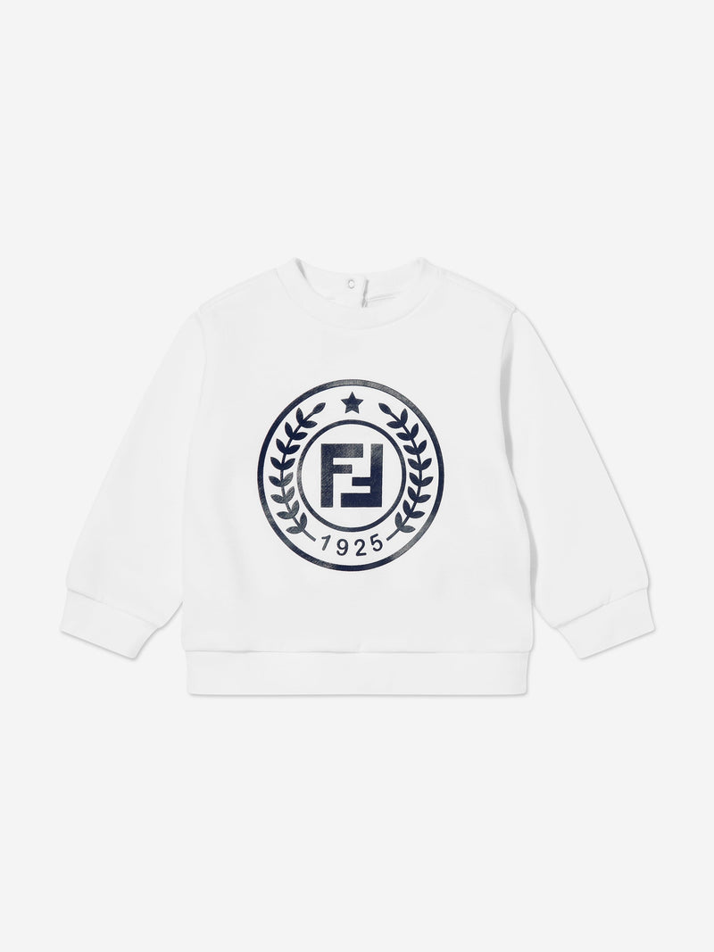 Fendi Baby Logo Sweatshirt in White