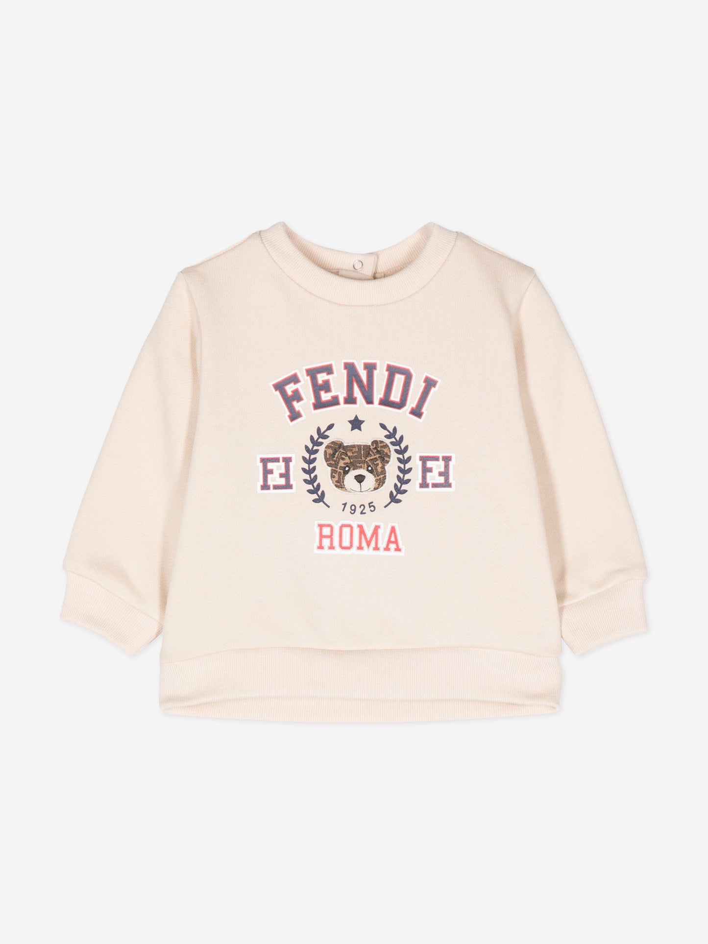 Fendi 米色婴儿徽标运动衫