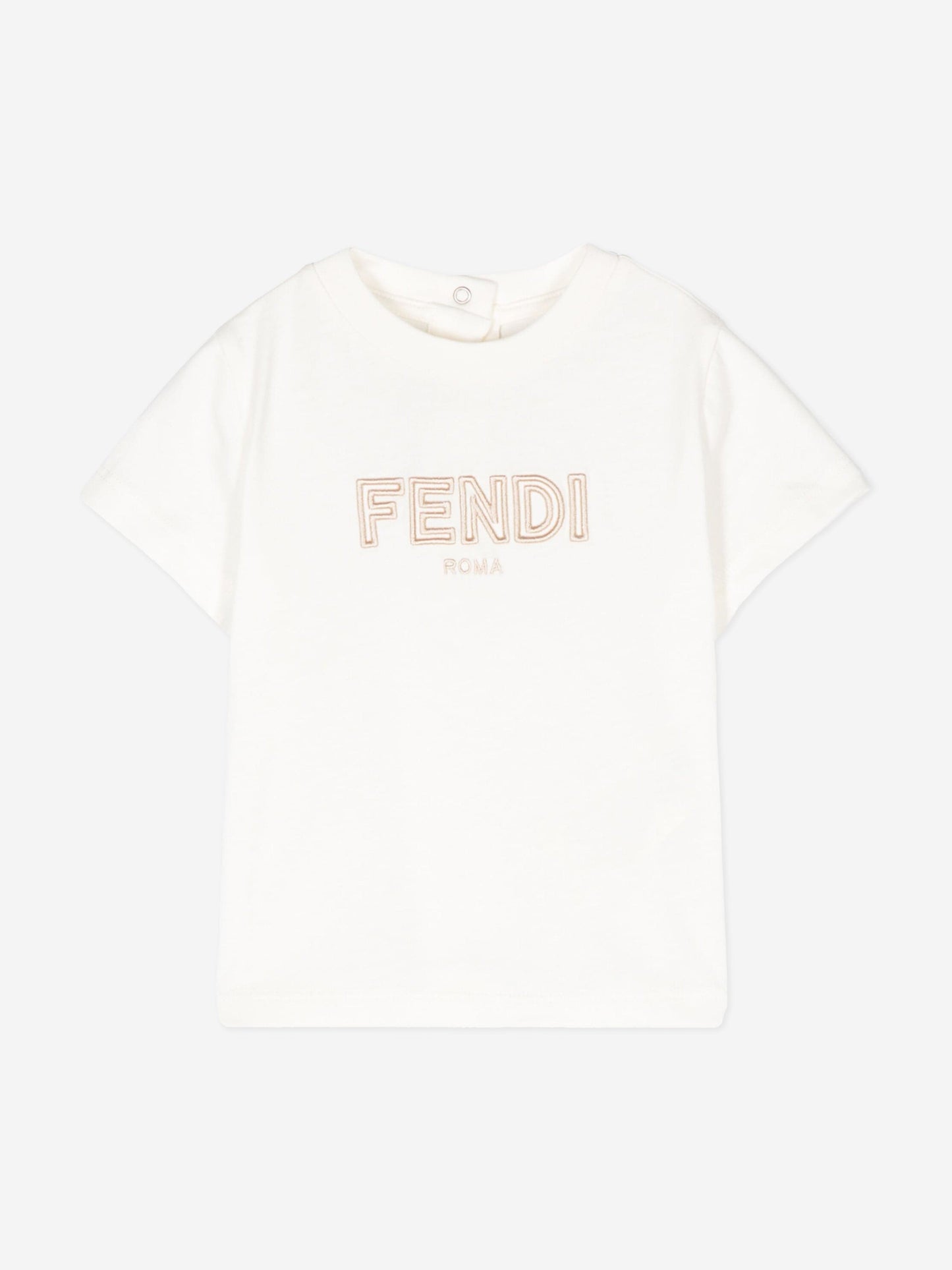 Fendi Baby Logo T-Shirt in Ivory