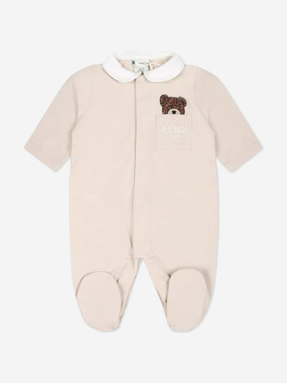 Fendi Baby Bear 婴儿连体衣礼品套装（米色）