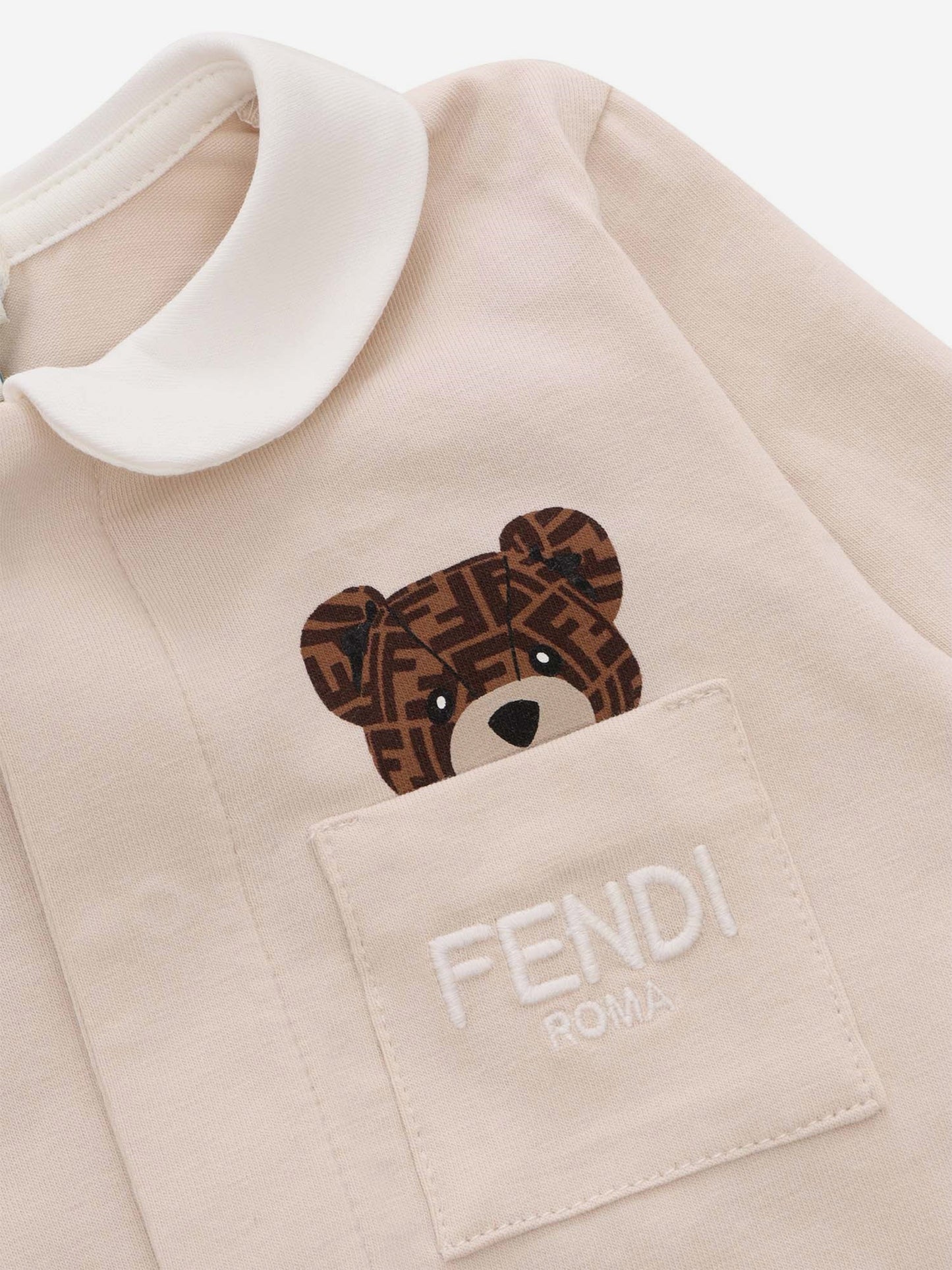 Fendi Baby Bear 婴儿连体衣礼品套装（米色）