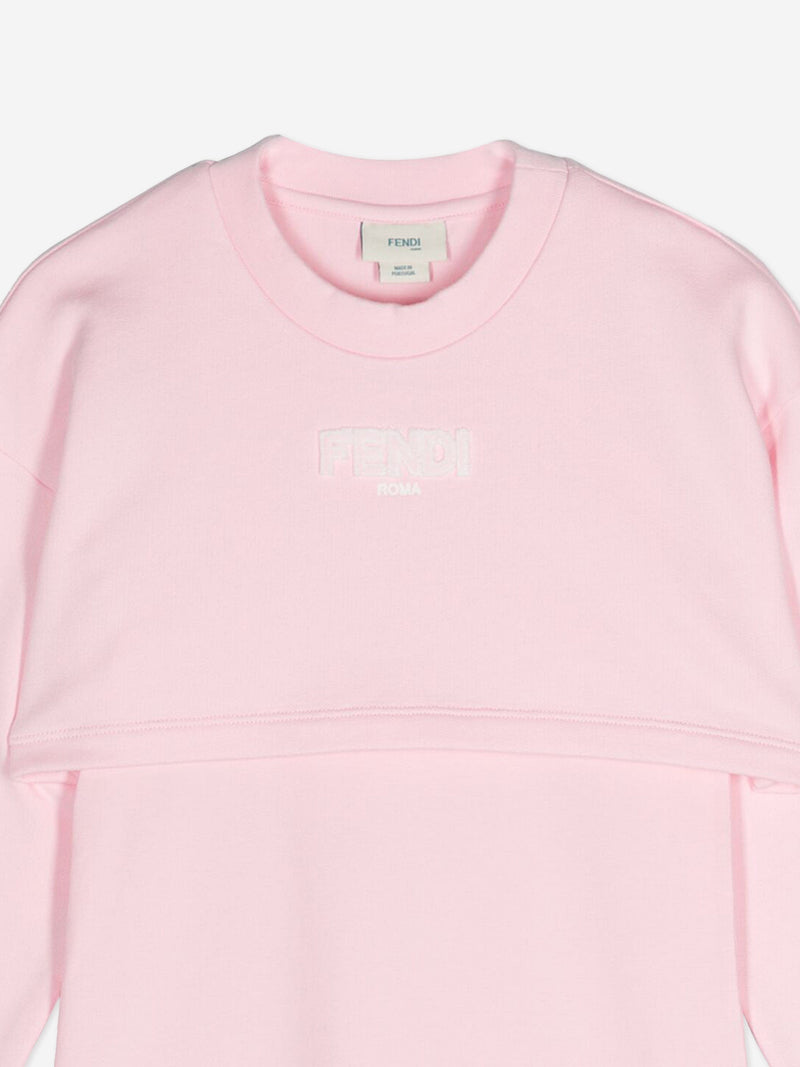 Fendi Girls Sweater Dress in Pink