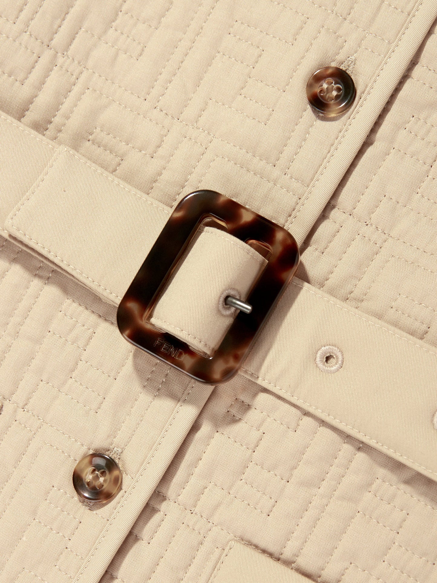 Fendi Girls FF Quilted Dress in Beige