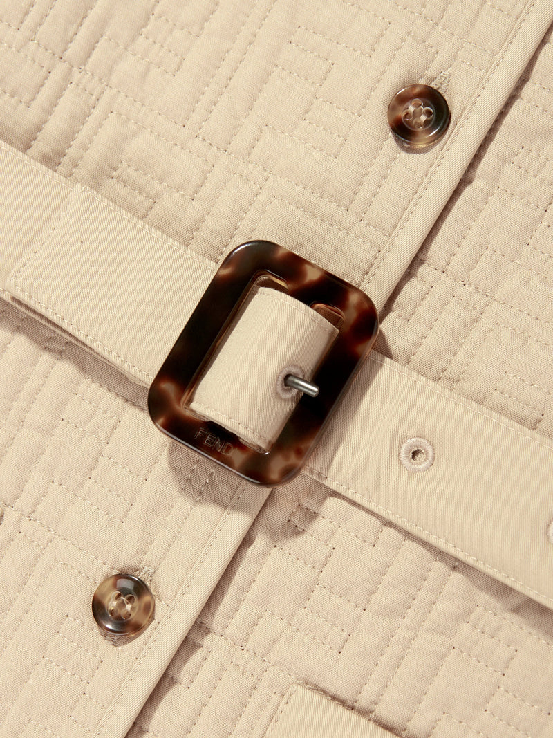 Fendi Girls FF Quilted Dress in Beige