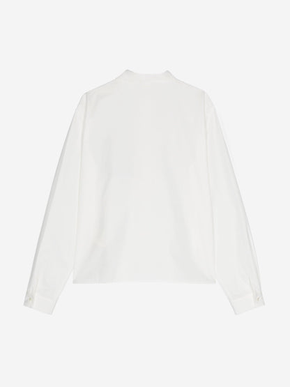 Fendi Girls FF Logo Ruffle Blouse in White