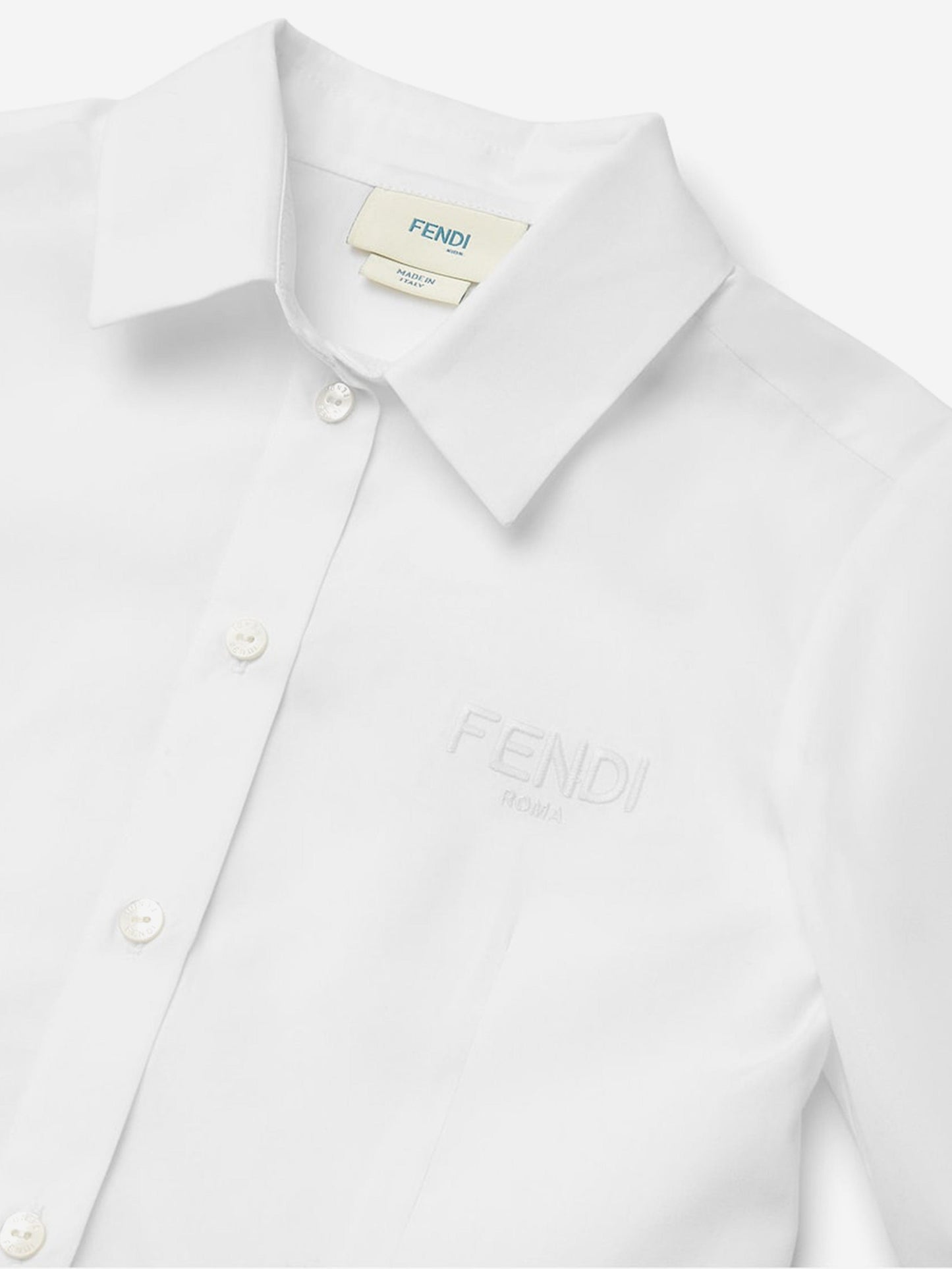 Girls Cotton Shirt in White