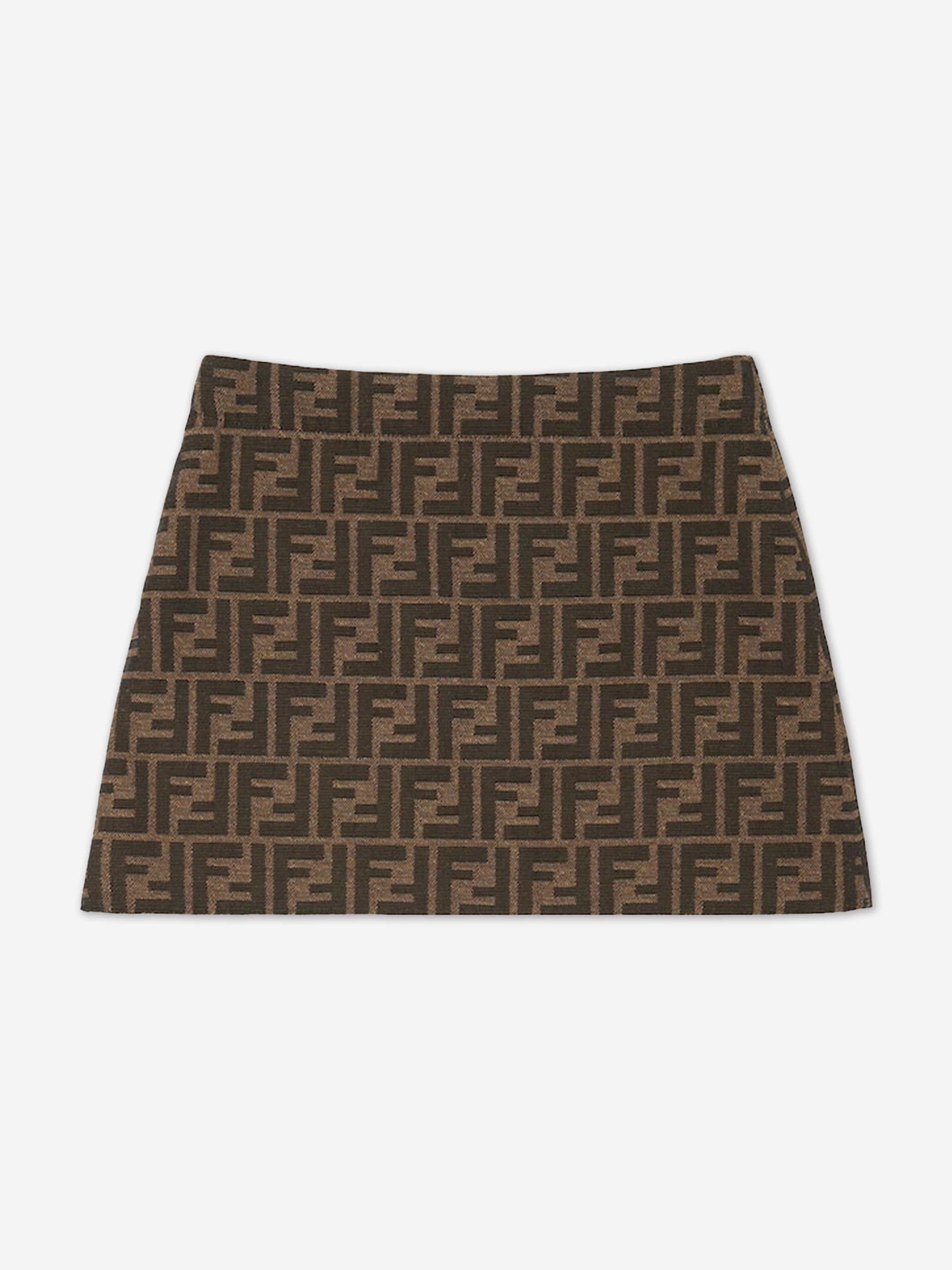 Fendi Girls FF Logo Skirt in Brown