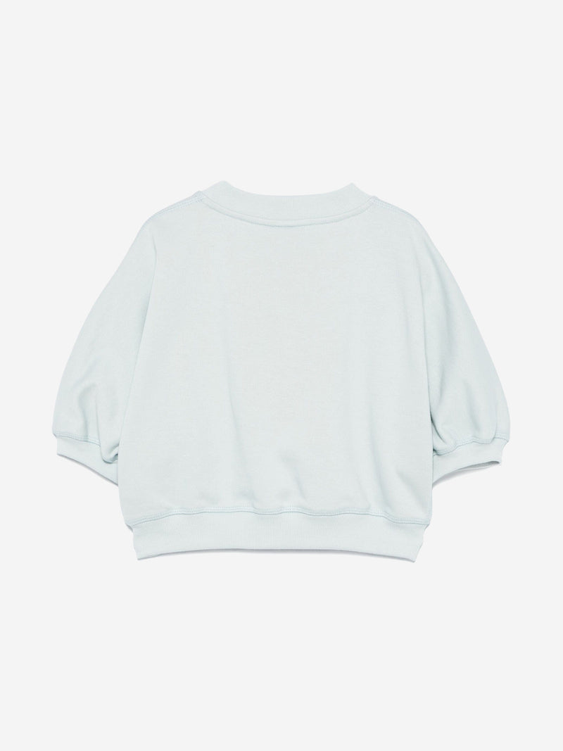 Girls Cropped Logo Sweatshirt in Blue