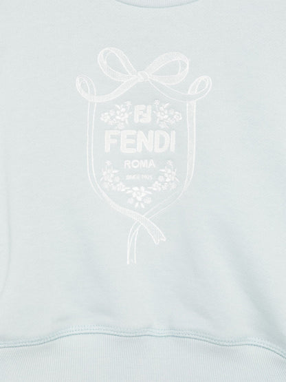 Girls Cropped Logo Sweatshirt in Blue
