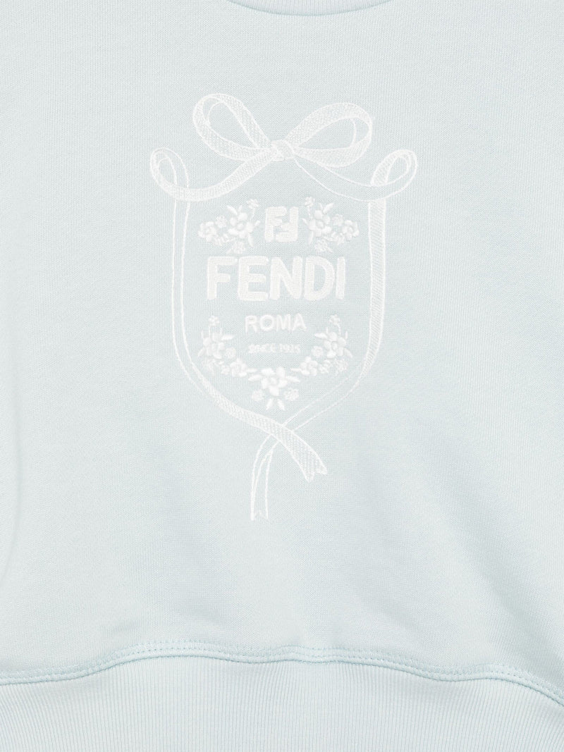 Girls Cropped Logo Sweatshirt in Blue