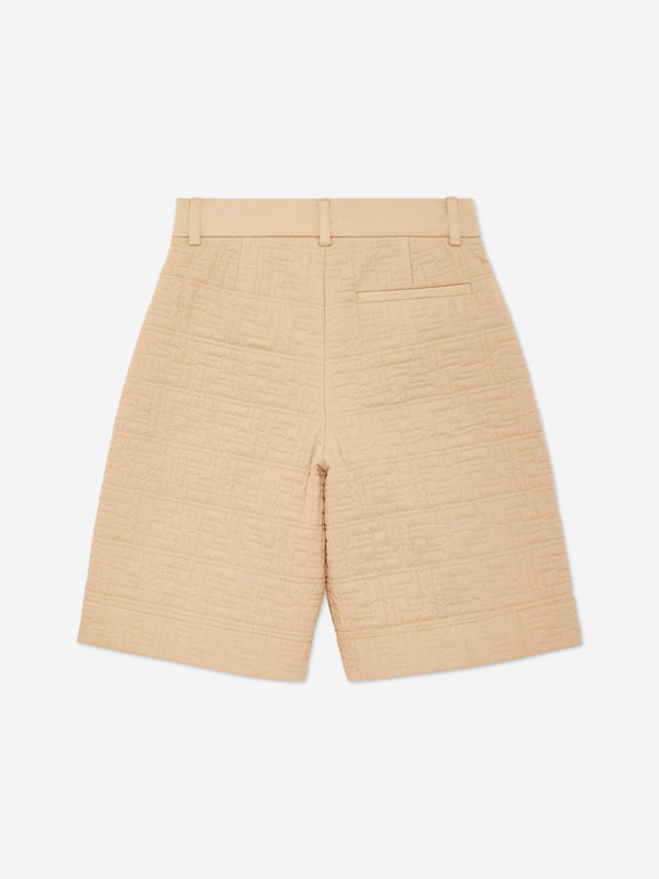 Boys FF Quilted Shorts in Beige