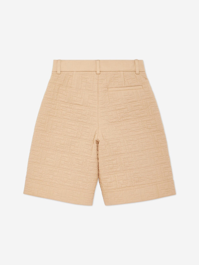 Boys FF Quilted Shorts in Beige