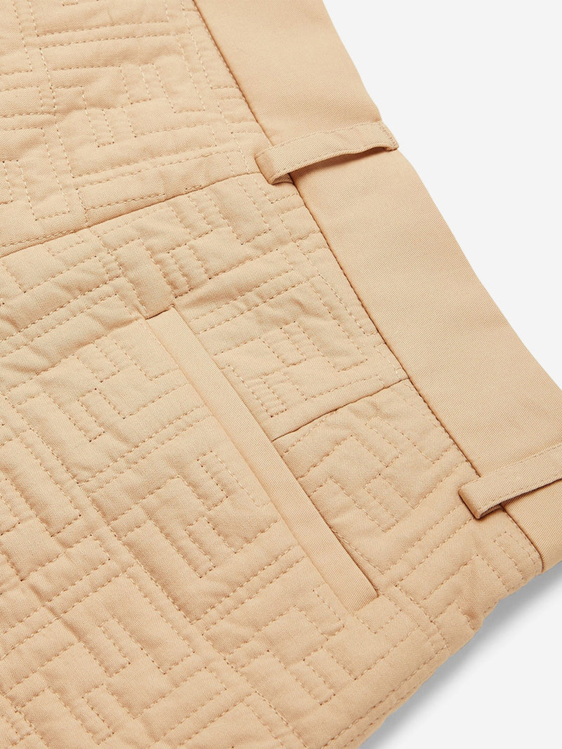 Boys FF Quilted Shorts in Beige