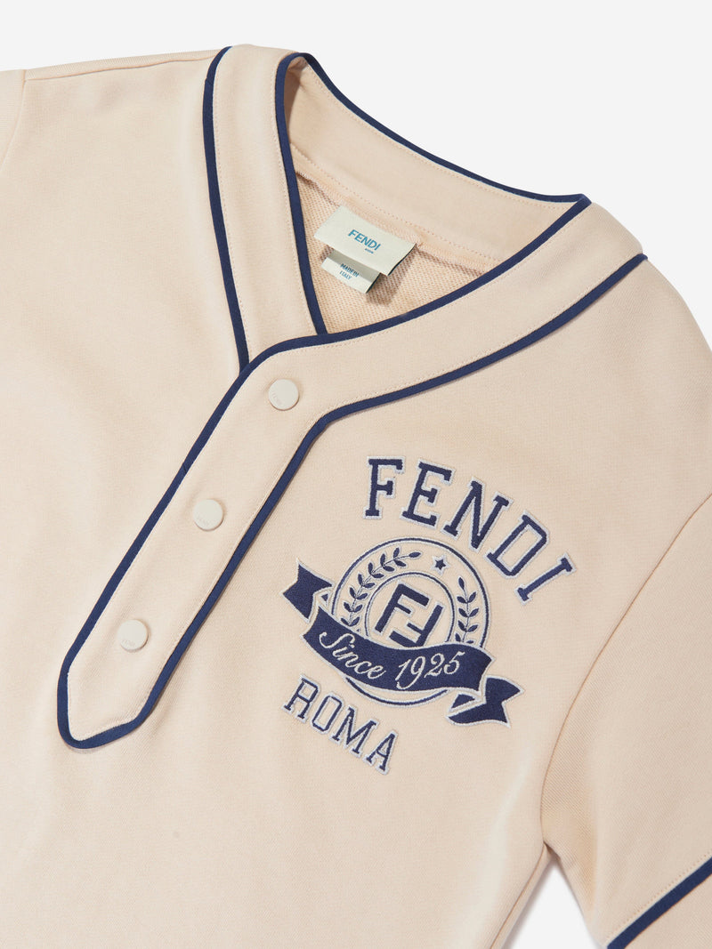 Fendi 男童米色棉质 T 恤