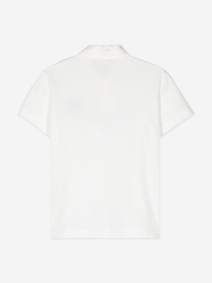 男童白色徽标 Polo 衫