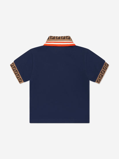 男童海军蓝徽标 Polo 衫