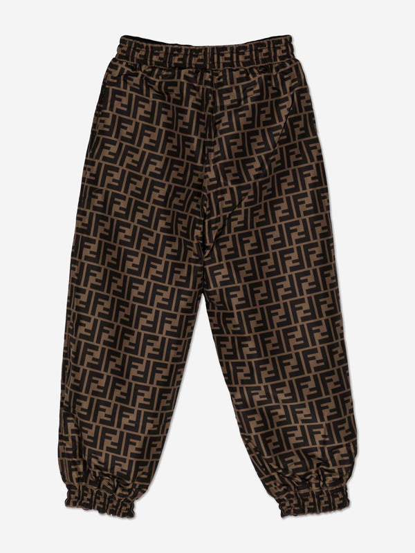Fendi Kids FF Logo Joggers in Brown