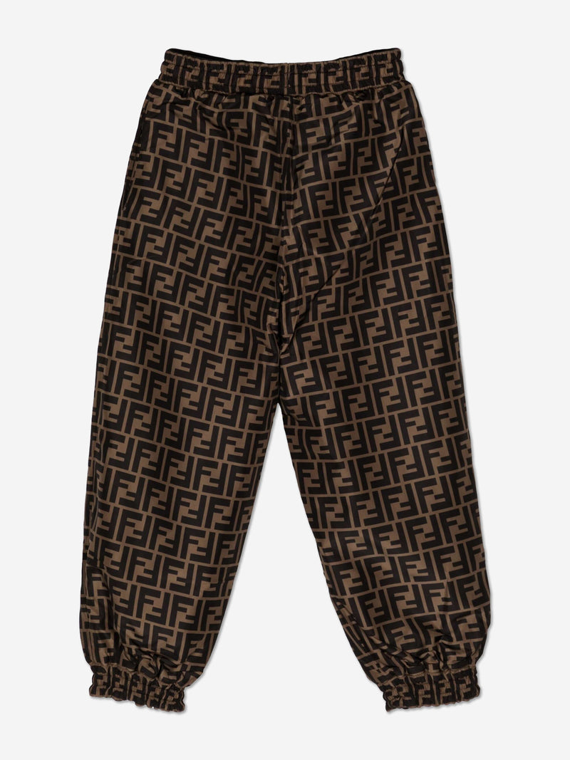 Fendi Kids FF Logo Joggers in Brown