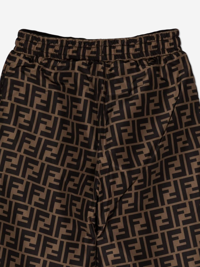Fendi Kids FF Logo Joggers in Brown