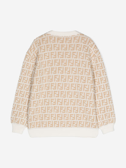 Fendi Kids FF Logo 毛衣（米色）