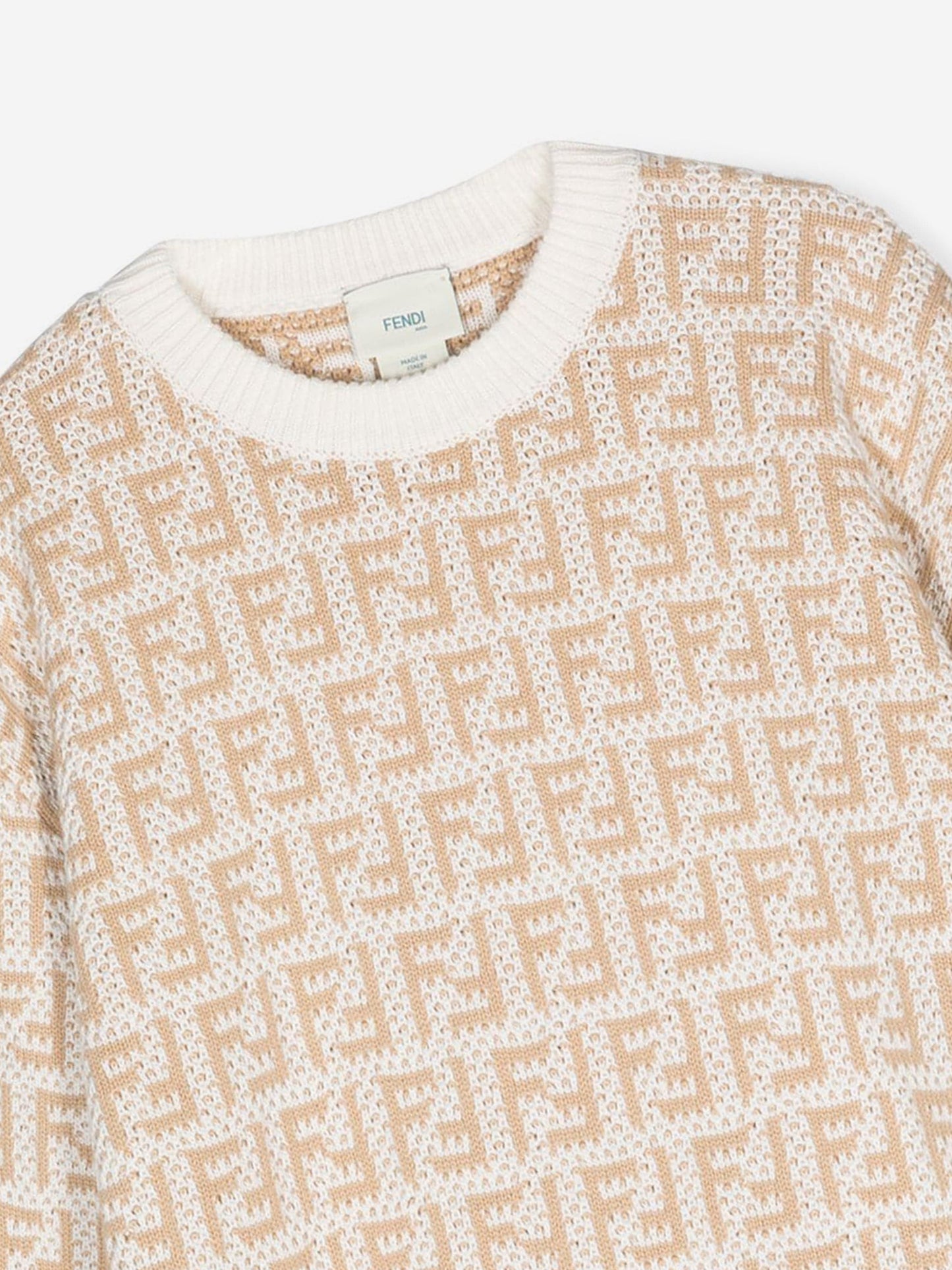 Fendi Kids FF Logo 毛衣（米色）