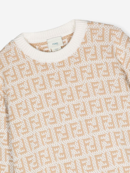 Fendi Kids FF Logo 毛衣（米色）