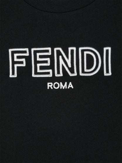 Fendi Kids Logo T-Shirt in Black