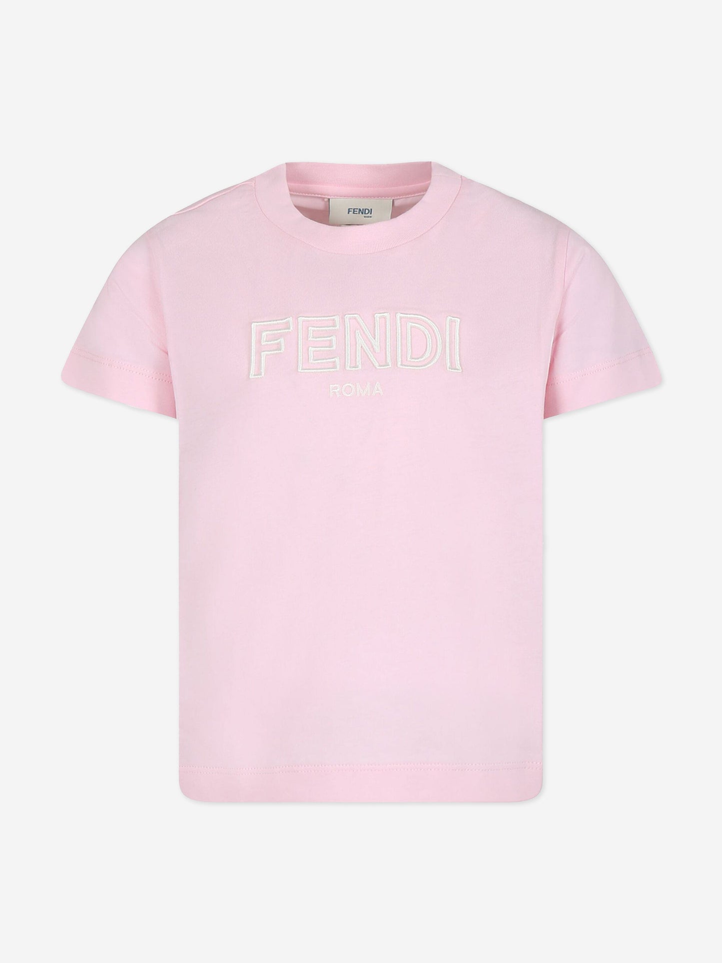 Fendi Girls Logo T-Shirt in Pink