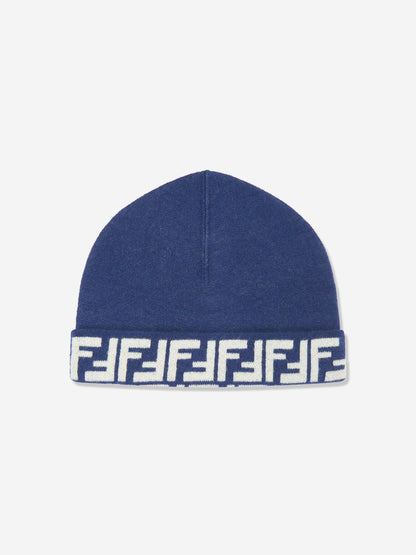 Fendi Kids FF 双面无檐便帽（蓝色）