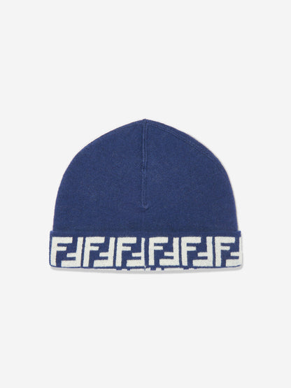 Fendi Kids FF 双面无檐便帽（蓝色）