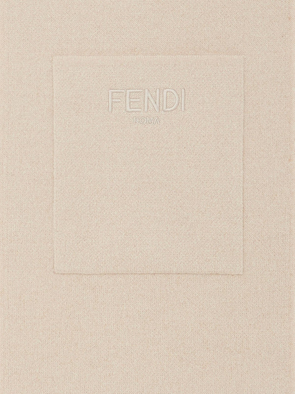 Kids Wool FF Reversible Scarf in Beige