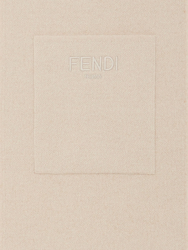 Kids Wool FF Reversible Scarf in Beige