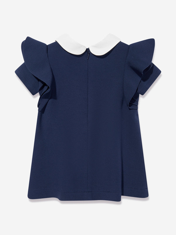 Fendi Baby Girls Punto Milano Dress in Navy