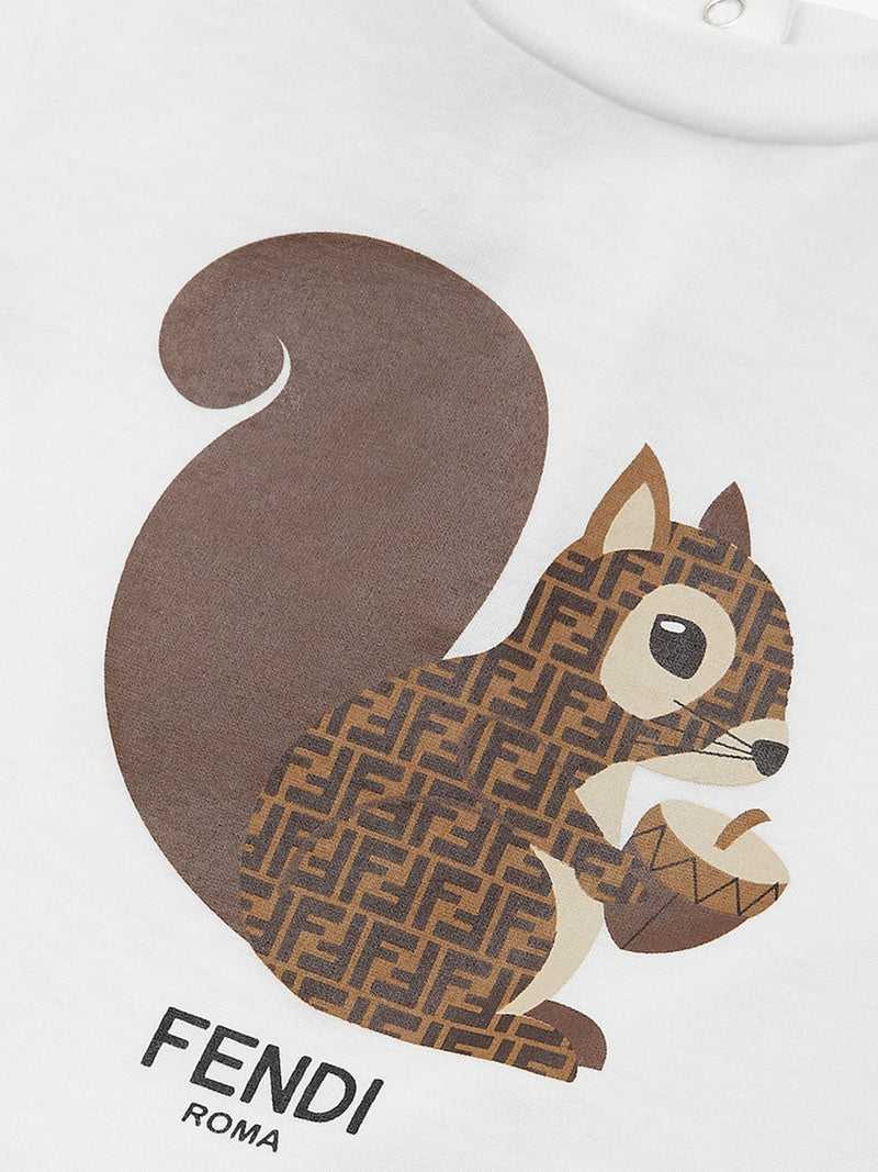 Baby Squirrel Long Sleeve T-Shirt in White