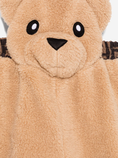 Fendi Baby Teddy Fleece Dungarees in Beige