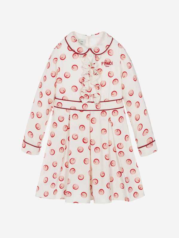 Girls Shadow Bubbles Dress in White