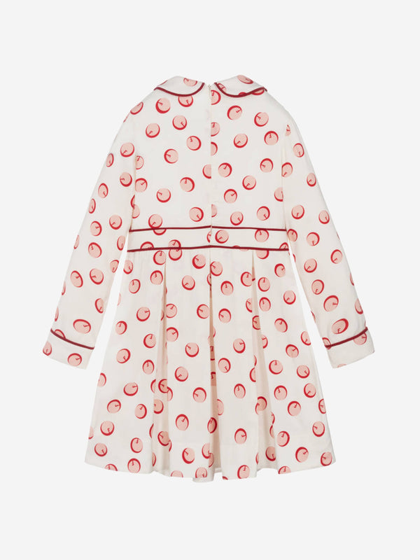 Girls Shadow Bubbles Dress in White