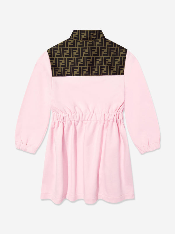 Girls FF Logo Dress in Pink