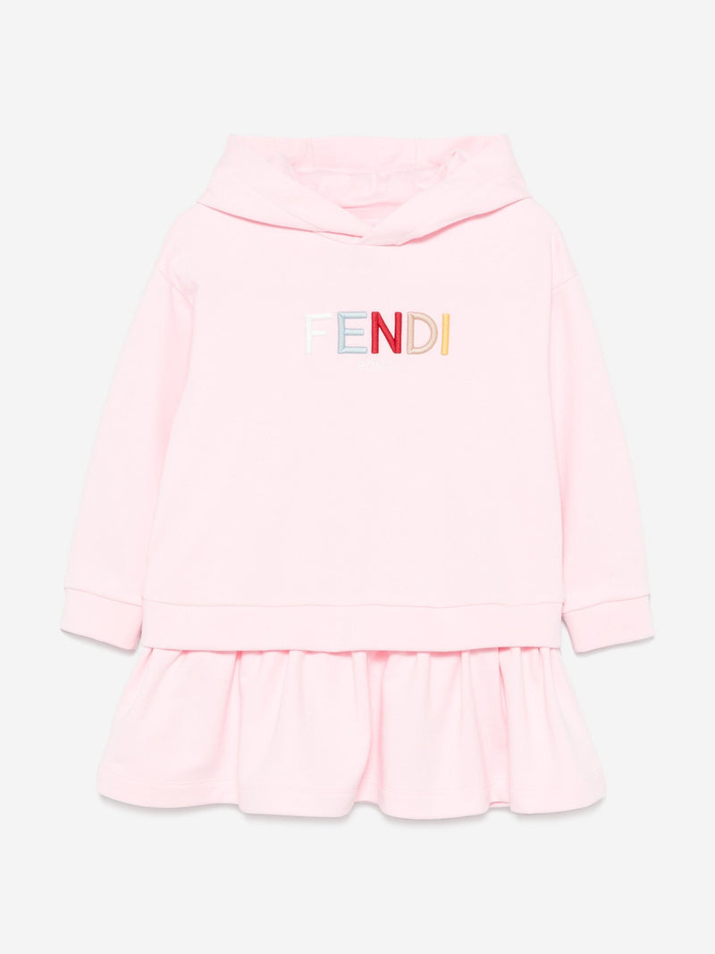 Girls Hooded Sweater Dress in Pink
