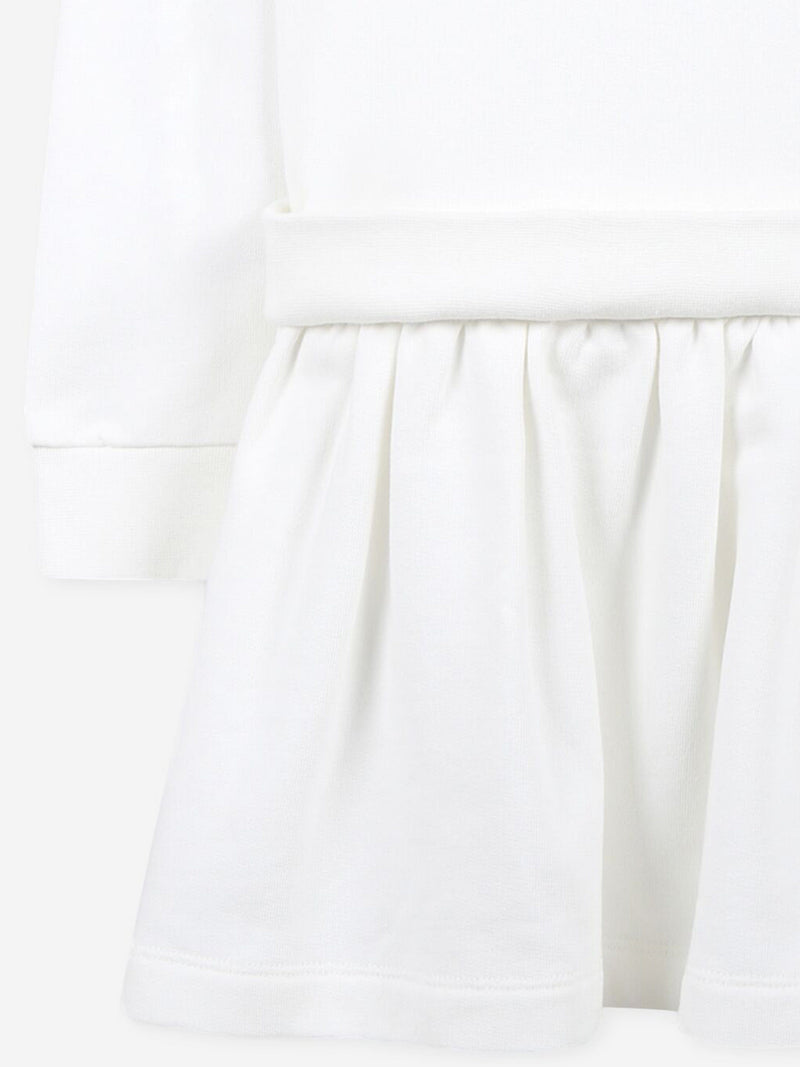 Girls Hooded Sweater Dress in White