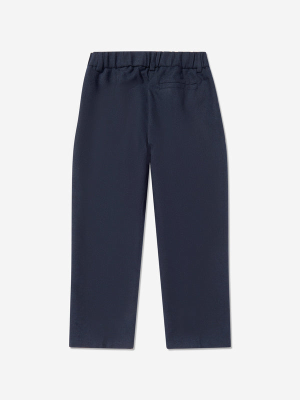 Boys Flannel Trousers in Navy