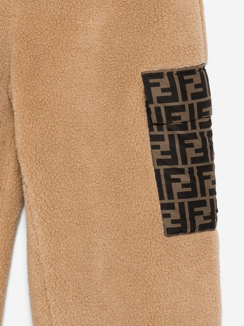 Kids Teddy Joggers in Beige
