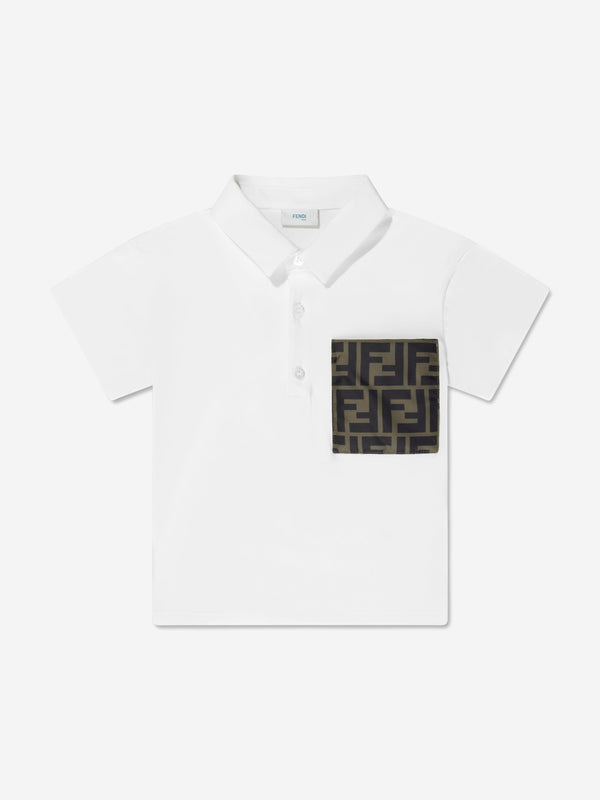 男婴白色 FF 徽标 Polo 衫